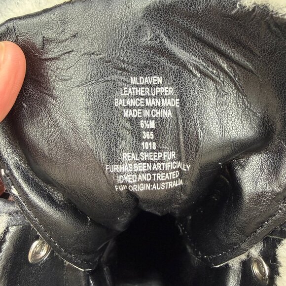 Marc Fisher Boots Womens 6.5 Shoes Black Daven Shearling Hiker Ankle Booties - Picture 8 of 12